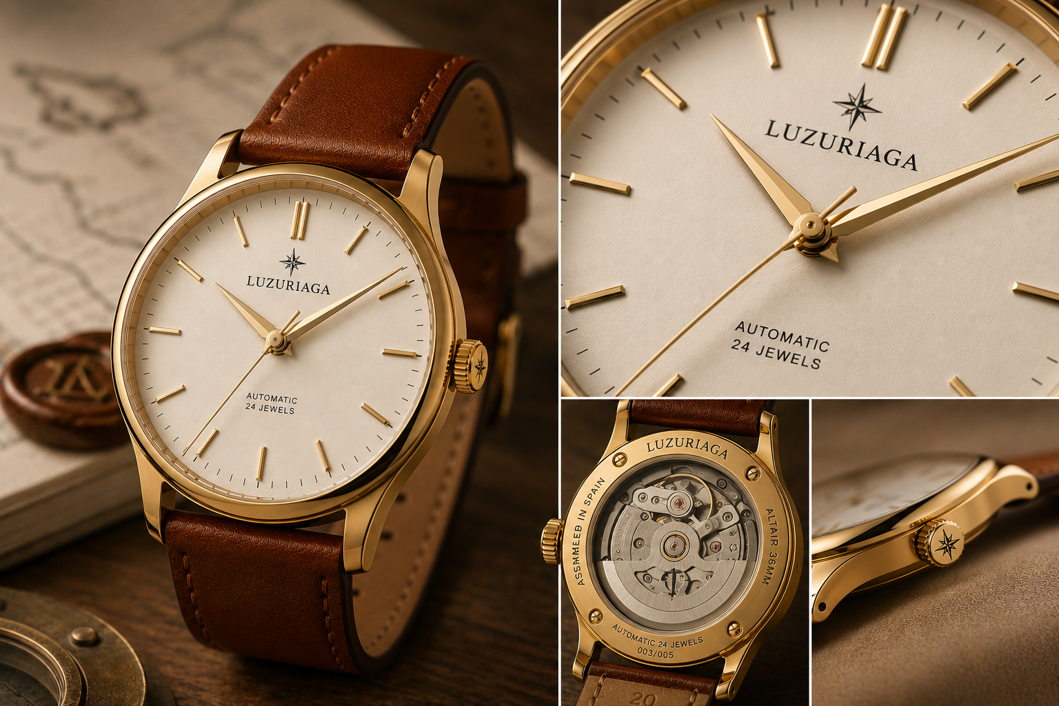 LUZURIAGA Altair — reloj automático clásico ensamblado a mano en Madrid, España
